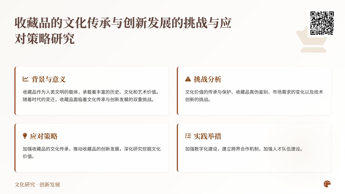 收藏品的文化传承与创新发展的挑战与应对策略研究