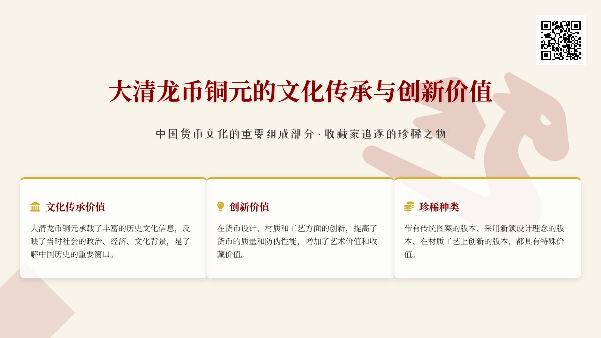 哪些大清龙币铜元具有文化传承与创新价值 哪些大清龙币铜元具有文化传承与创新价值