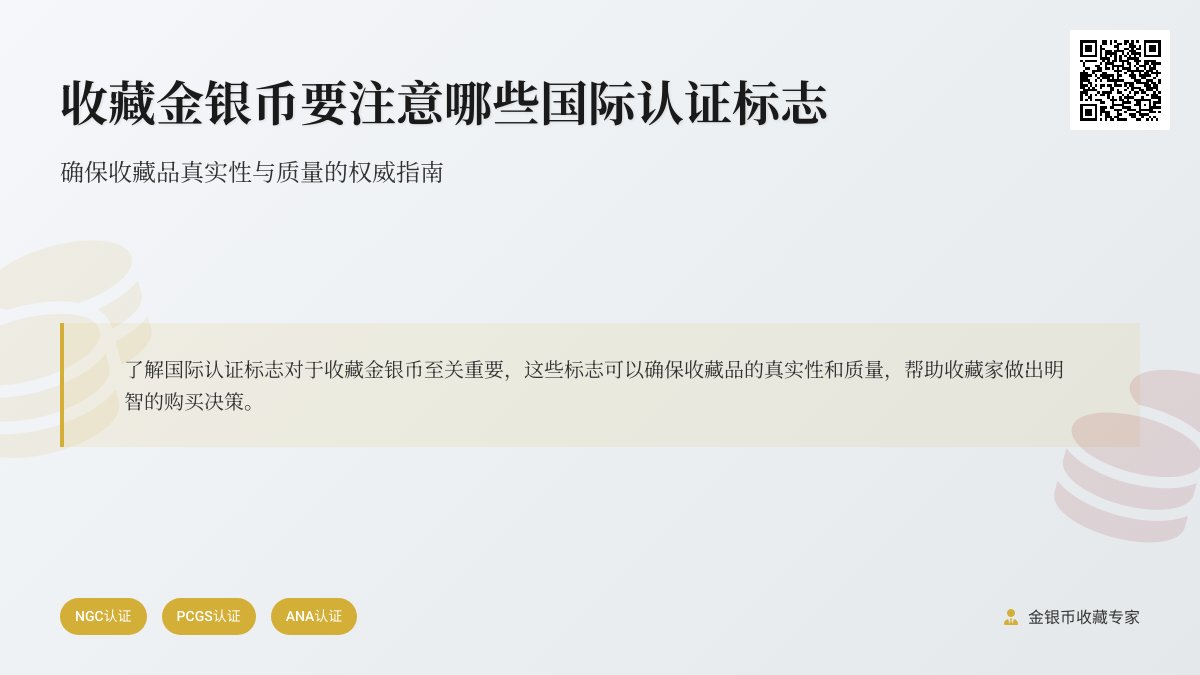 收藏金银币要注意哪些国际认证标志