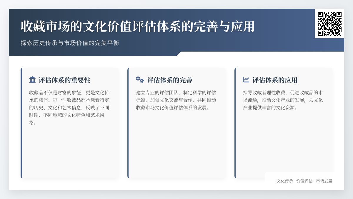 收藏市场的文化价值评估体系的完善与应用