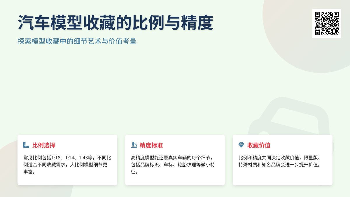 汽车模型收藏的比例与精度